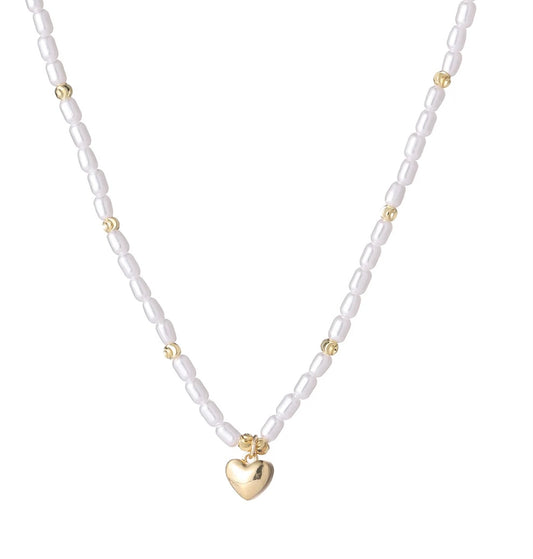 Heart Necklace | Pearl & Gold