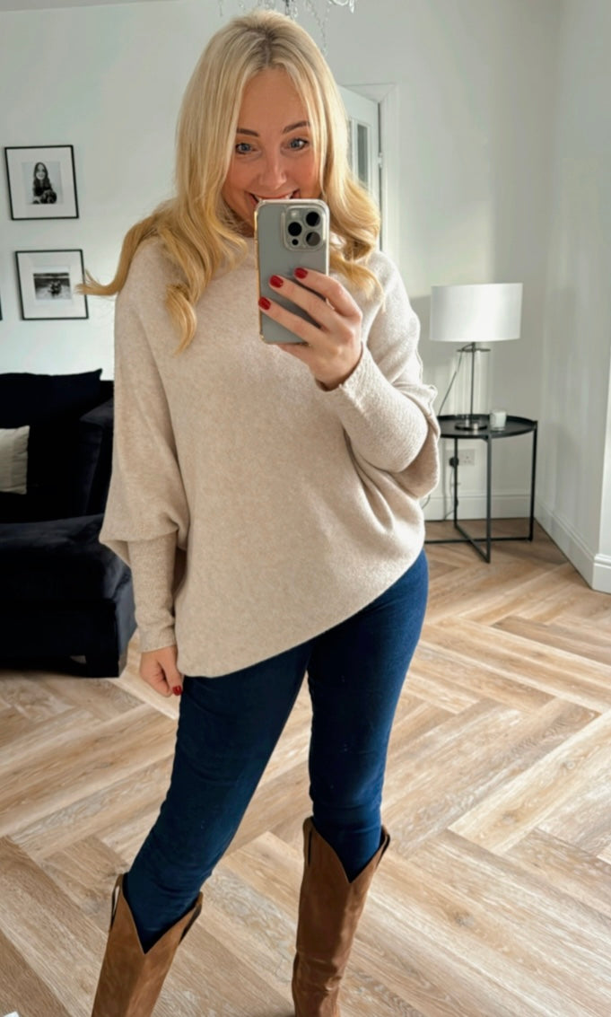 Rachel Asymetrical Knit | Beige