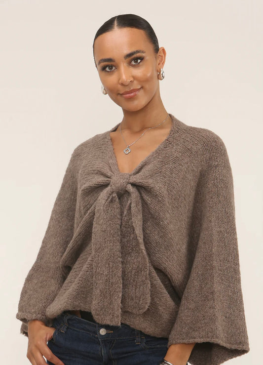 Jenny Bow Jumper | Taupe