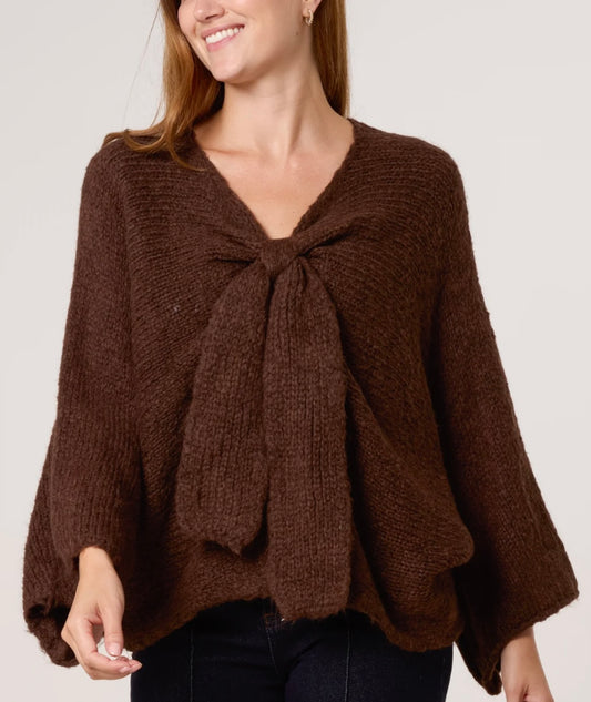 Jenny Bow Jumper | Chocolate