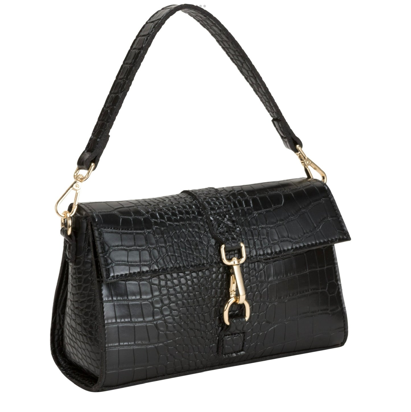 Flap Over Shoulder Bag | Black