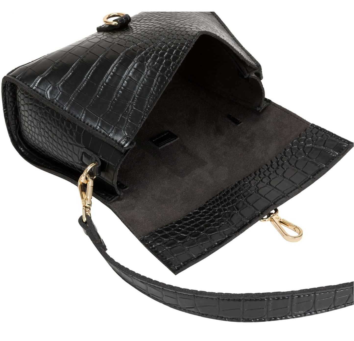 Flap Over Shoulder Bag | Black