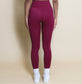 High Waisted Tummy Support Leggings | Burgandy