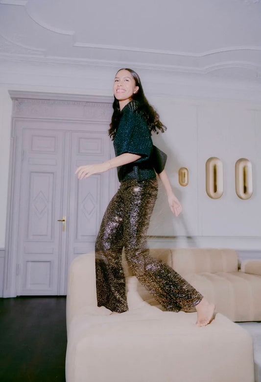 Pamela Sequin Pants | Bronze