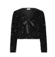 Lara Sequin Bow Top | Black
