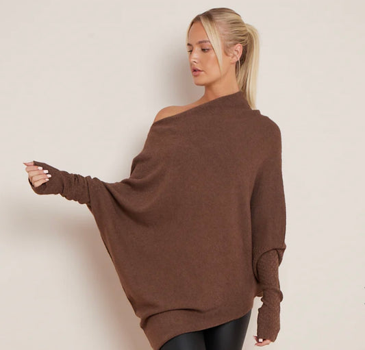 Rachel Asymetical Knit | Chocolate