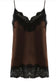 Libby Lace Trim Camisole | Chocolate & Black