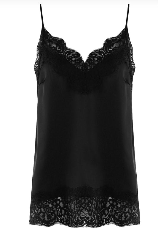 Libby Lace Trim Camisole | Black