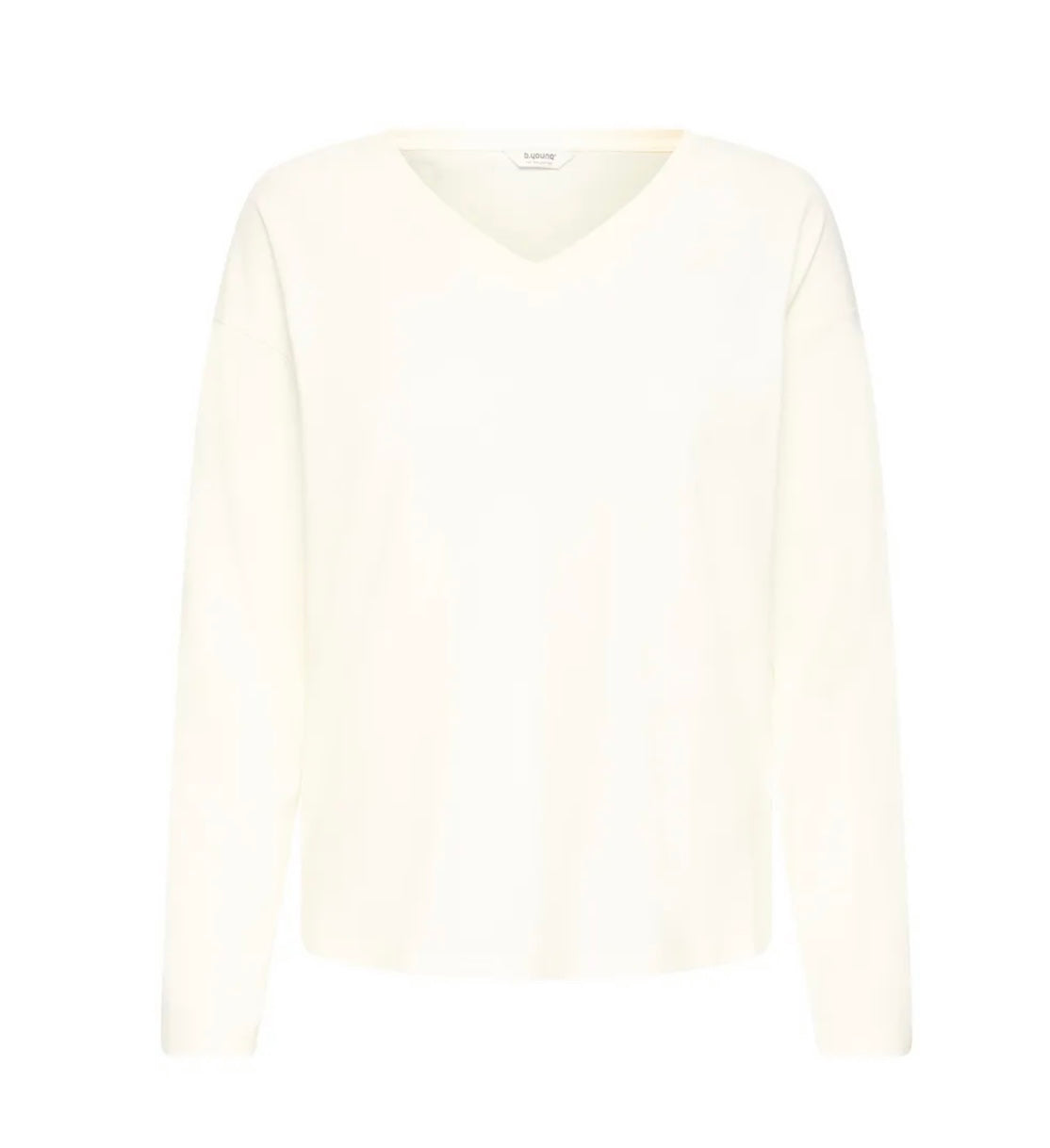 Mila Long Sleeved V Neck TShirt | Soft White