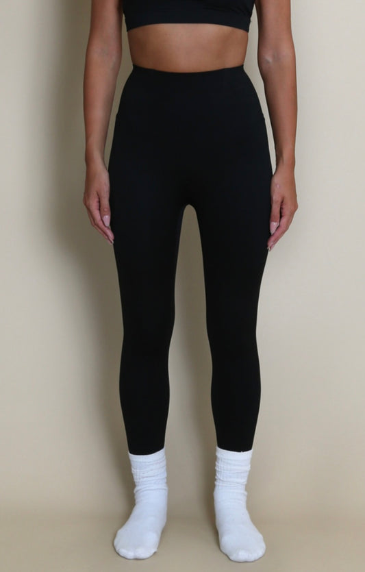 High Waisted Tummy Control Leggings | Black