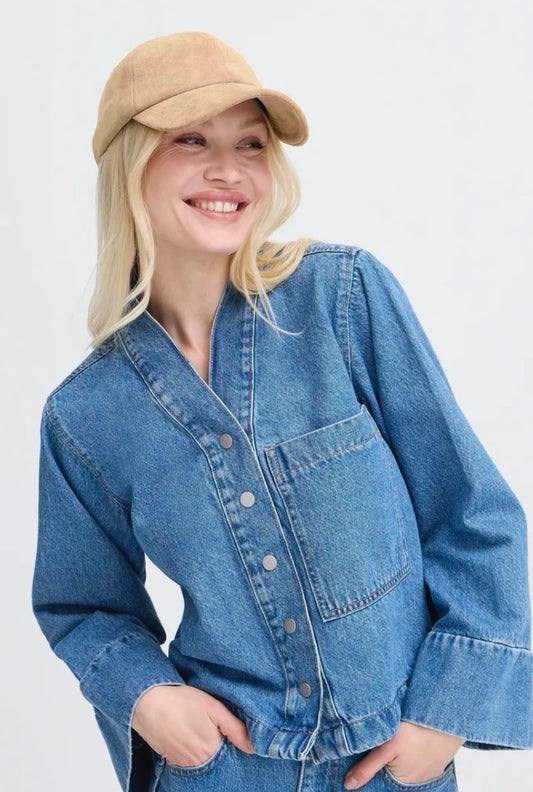 Jo Denim Shirt Jacket | Mid Blue