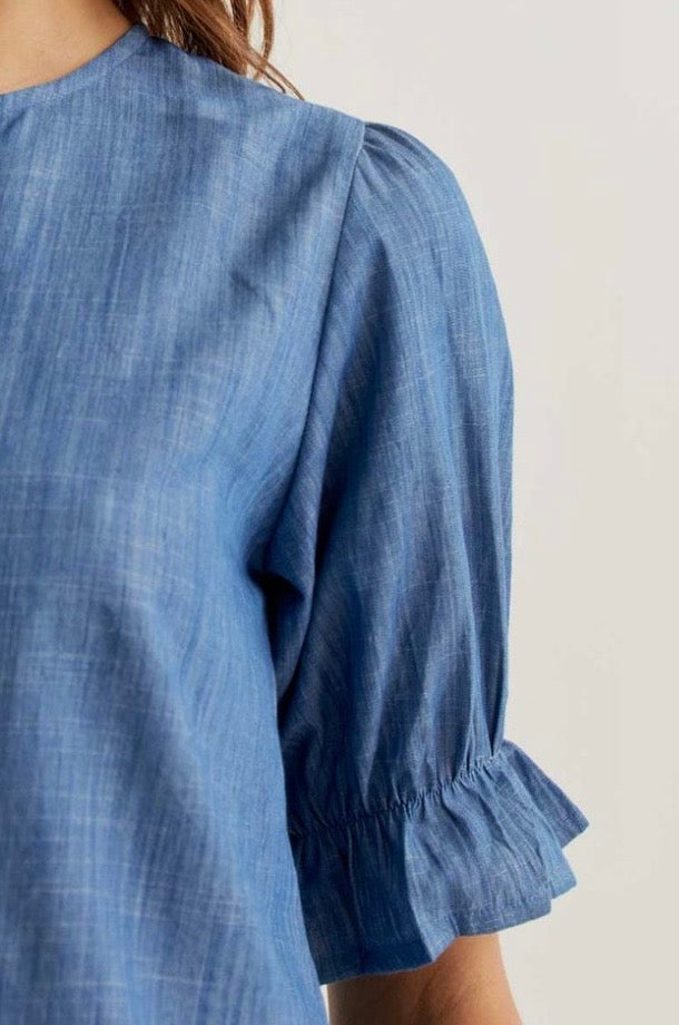 Maria Frill Shirt | Chambray