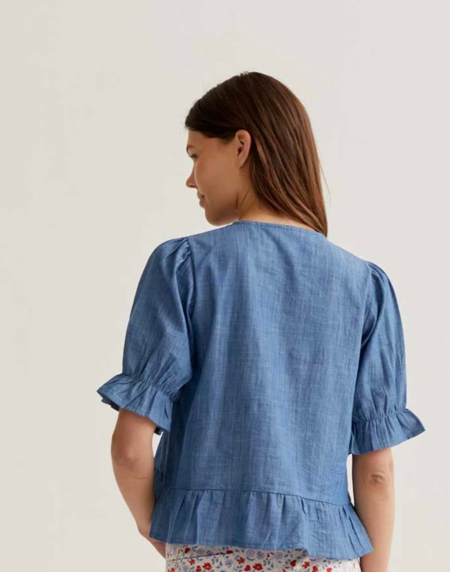 Maria Frill Shirt | Chambray