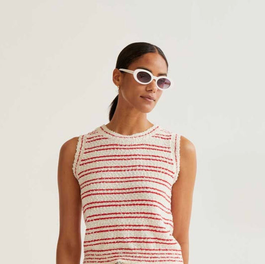 Lyla Top | Red Stripe