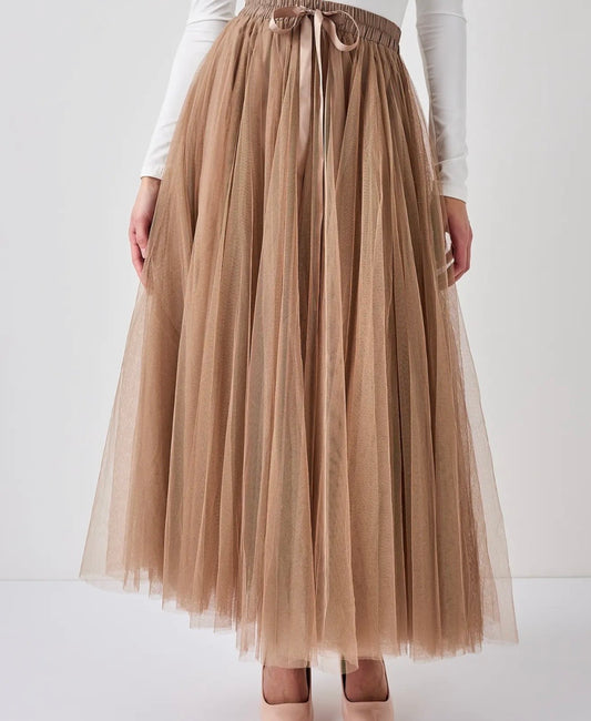 Bella Tulle Skirt | Taupe