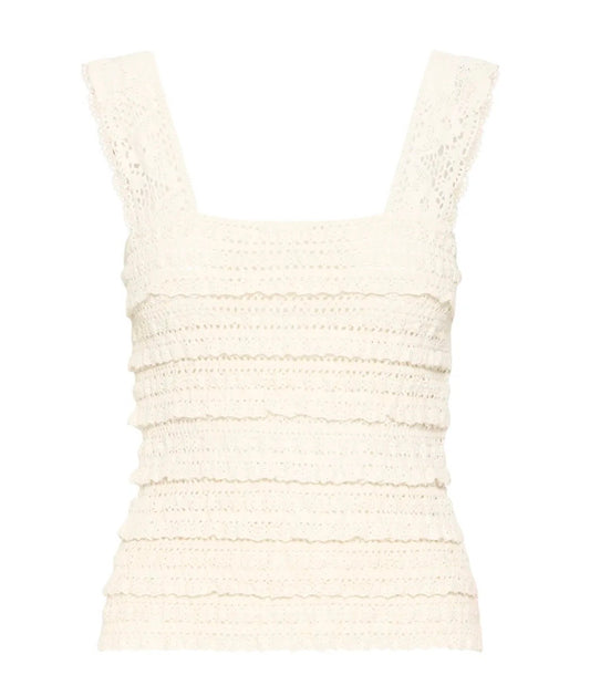 Marley Crochet Top | Cloud Dancer