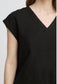 Lena Linen Mix Top | Black