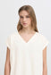 Lena Linen Mix Top | Soft White