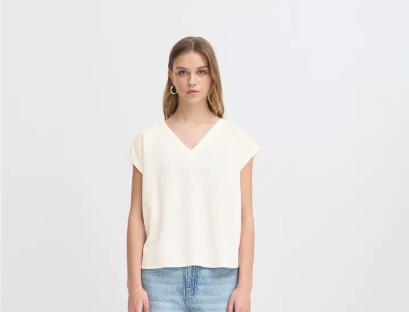 Lena Linen Mix Top | Soft White