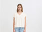 Lena Linen Mix Top | Soft White