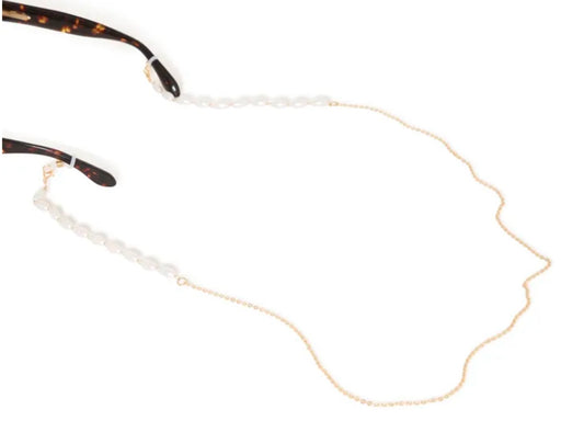 Missie Sunglasses Chain | Gold & Pearl
