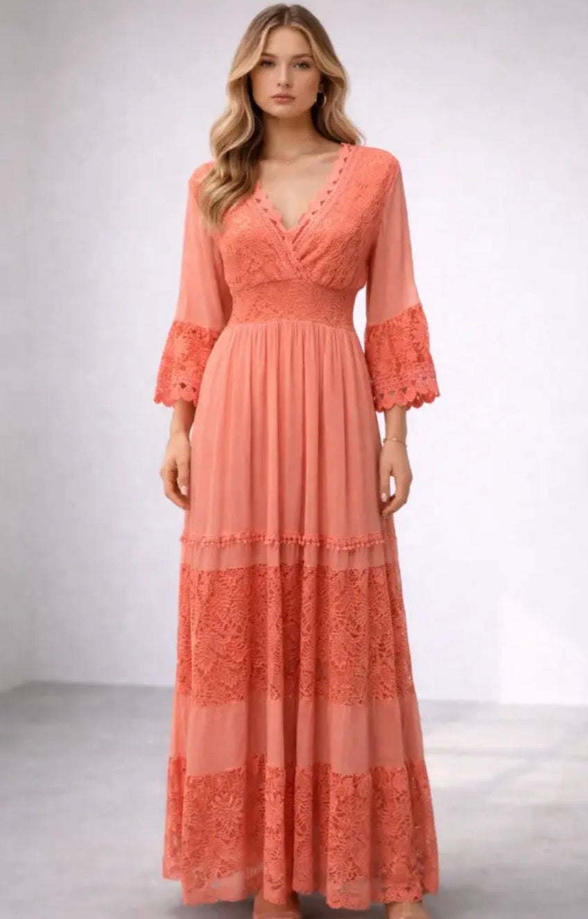 Grace Dress | Coral