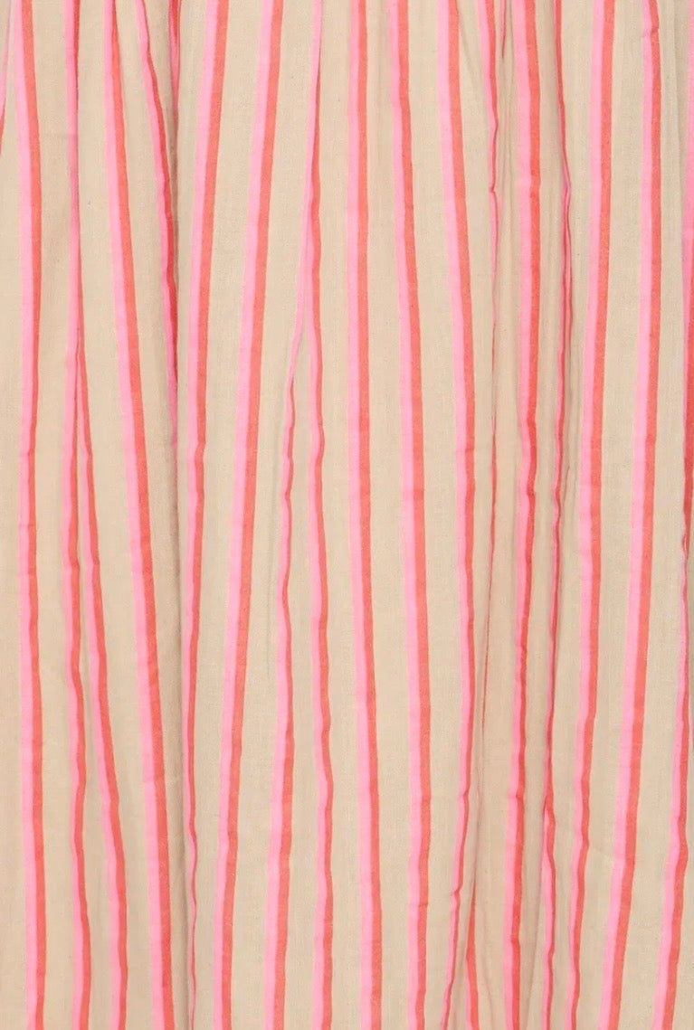 Poly Midi Stripe Dress