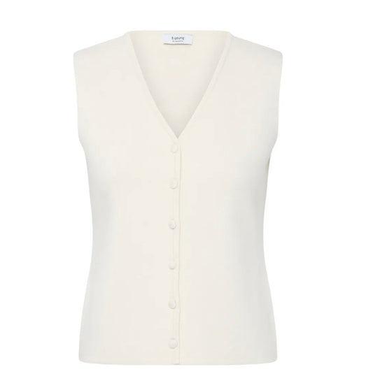 Lydia Knitted Slipover | Warm Cream
