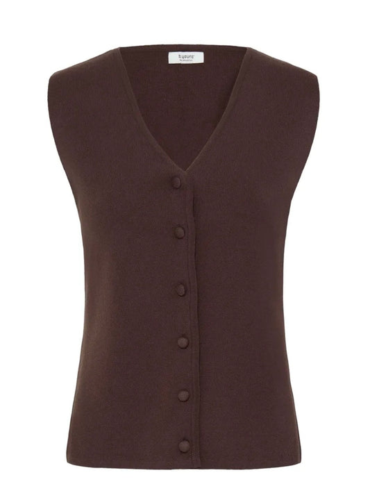 Lydia Knitted Slipover | Chocolate