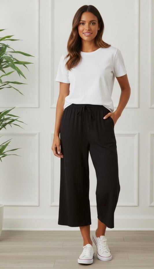 Jo Culotte Trouser | Black