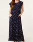 Reeva Pleated Polka Dot Dress | Navy