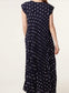 Reeva Pleated Polka Dot Dress | Navy