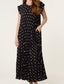 Reeva Pleated Polka Dot Dress. | Black