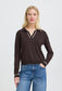 Laura Long Sleeve Knitted Polo | Chocolate