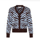 Ailie Jacquard Cardigan | Chocolate & Blue