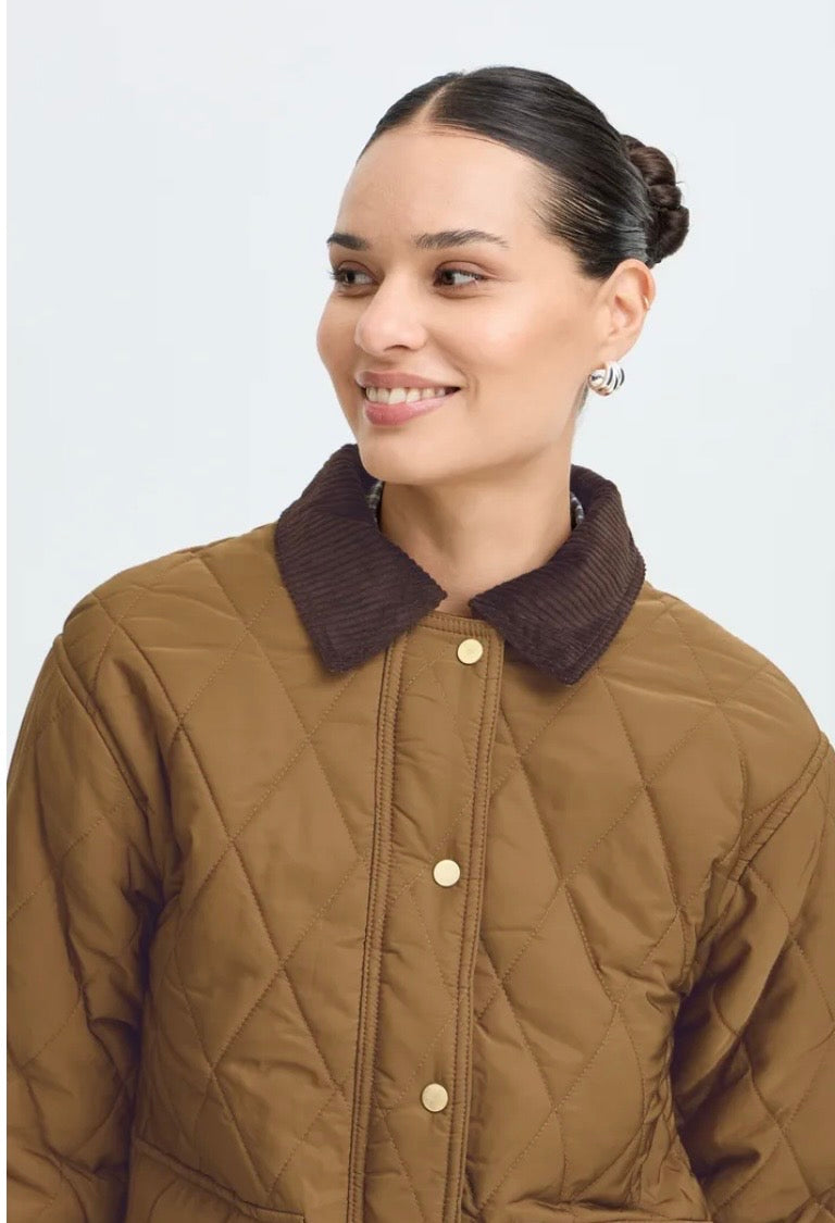 Lorna Quilted Jacket | Caramel & Chocolate