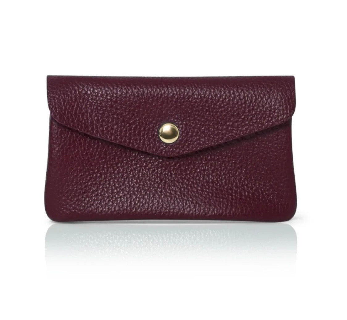 Kitty Leather Purse | Wine