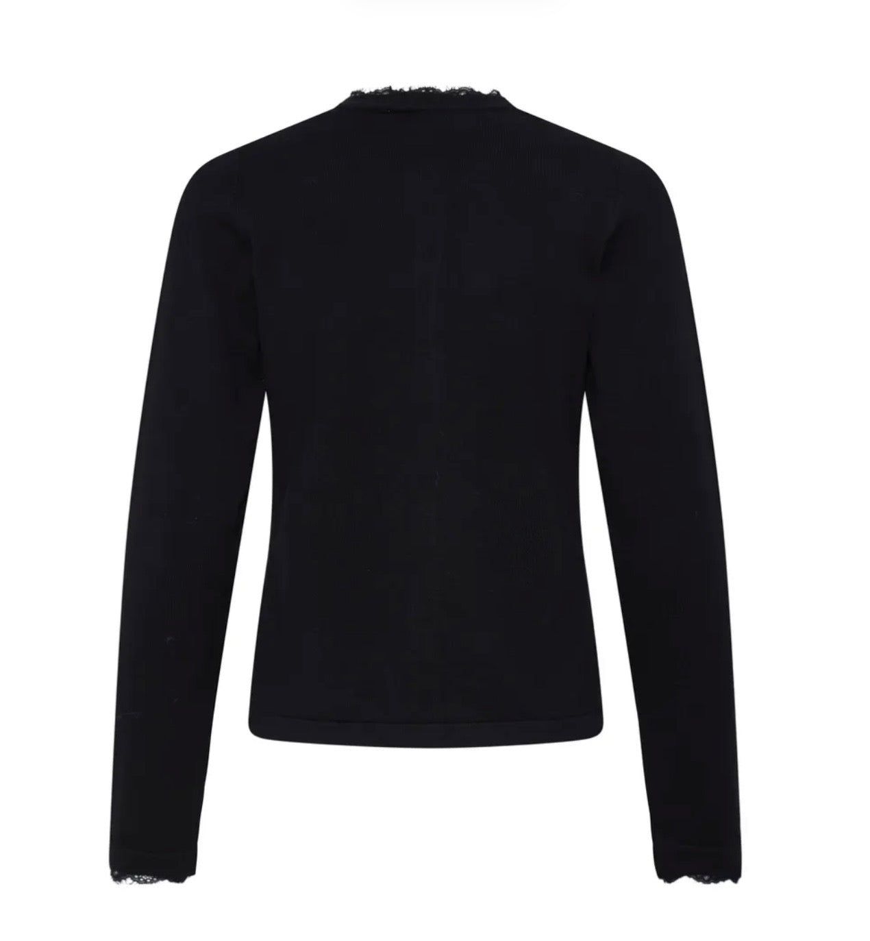 Lucy Lace Trim Cardigan | Black