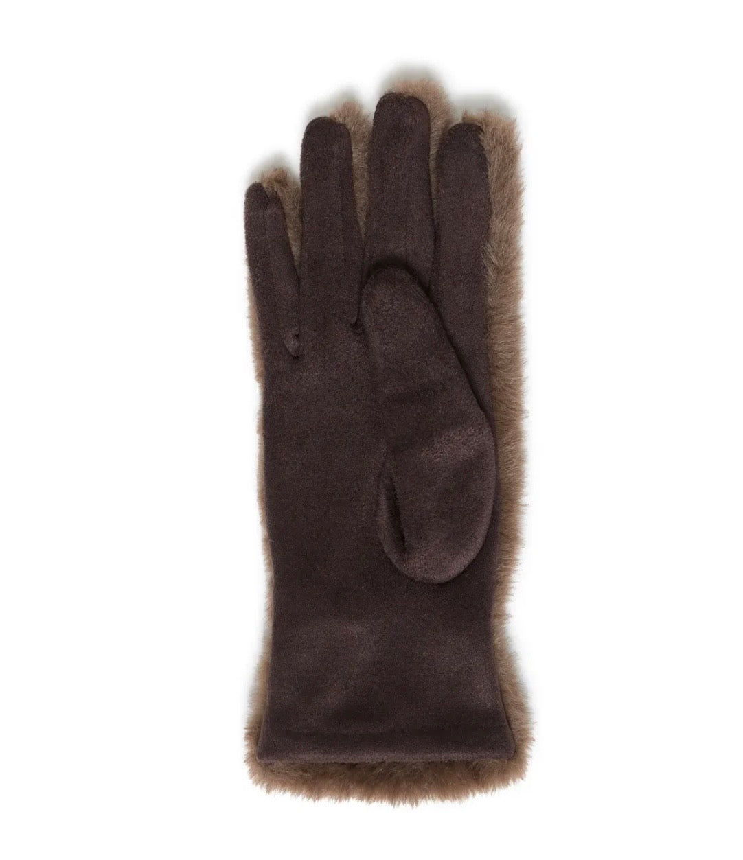Faux Fur Gloves | Brown