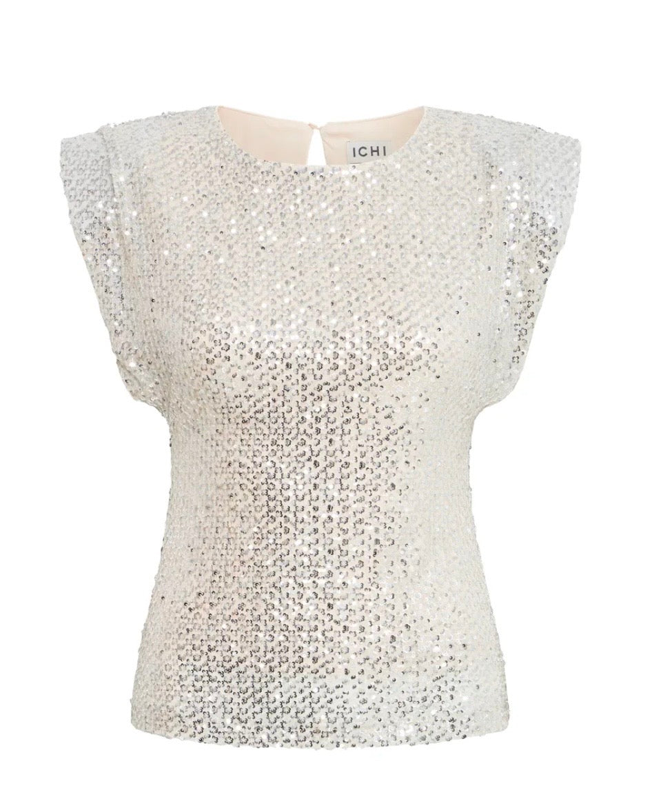 Linzi Sequin Top | Almond