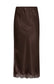 Amelia Lace Trim Skirt | Chocolate