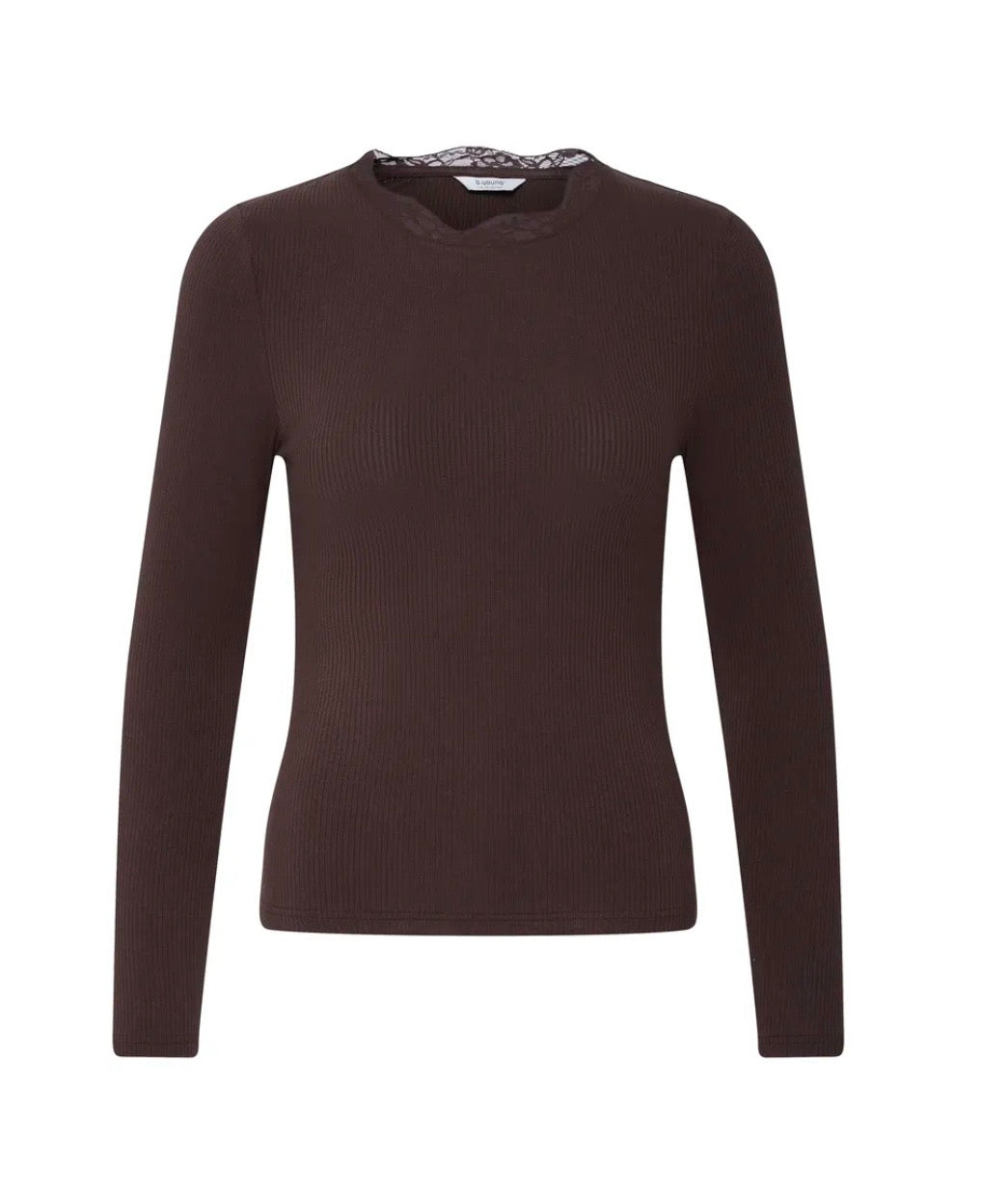 Ella Lace Long Sleeved Top | Chocolate