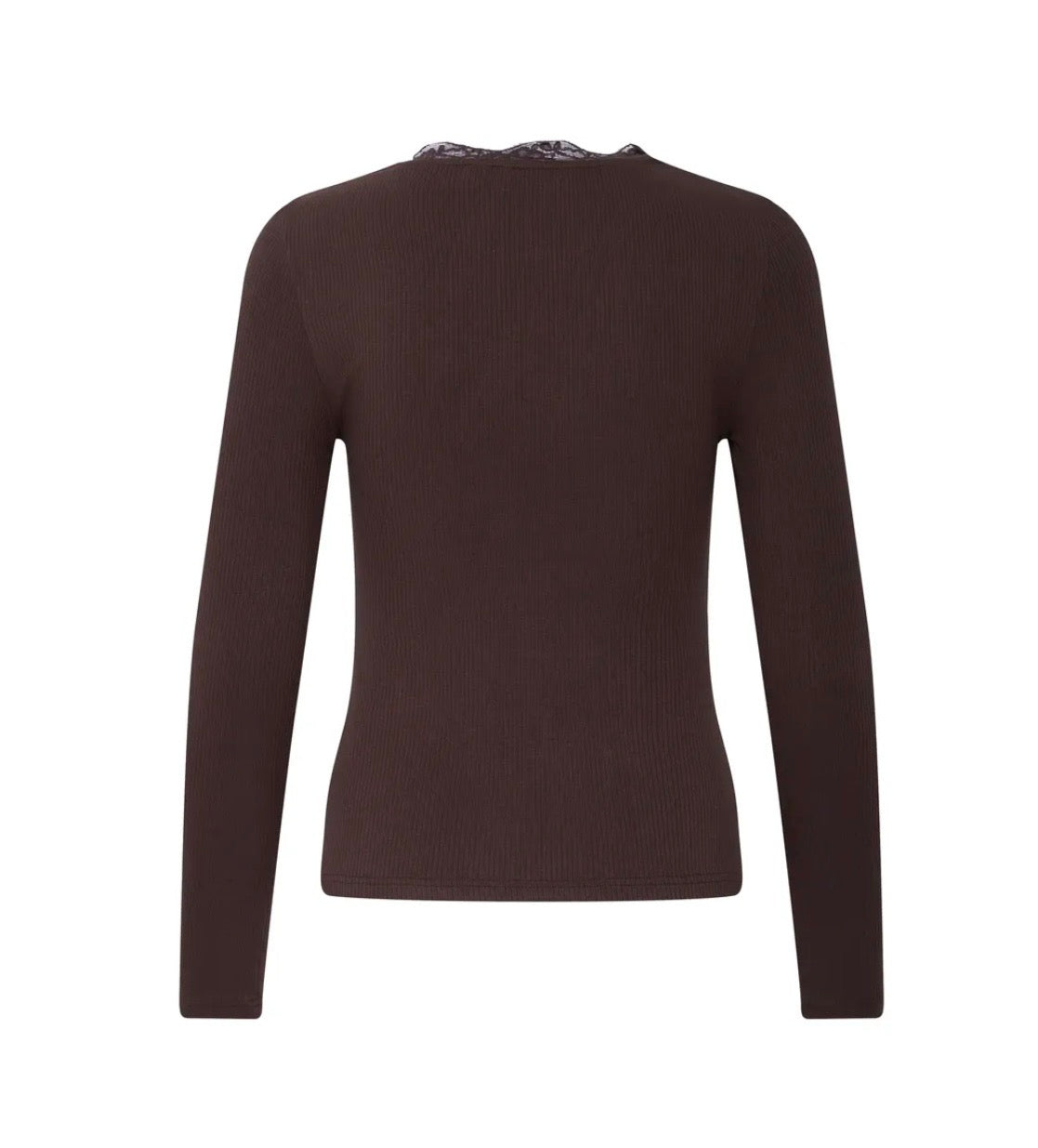 Ella Lace Long Sleeved Top | Chocolate