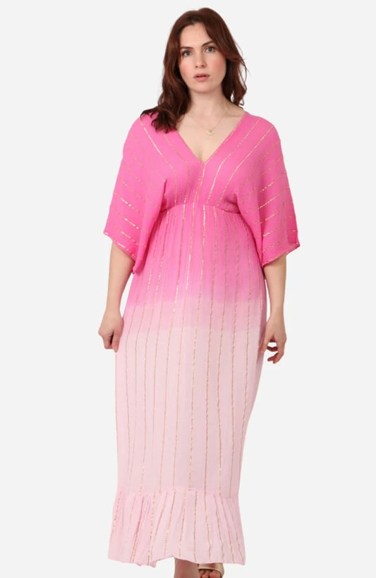 Ombré Maxi Kaftan Dress | Pink