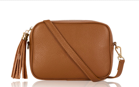 Lola Italian Leather Camera Bag | Tan