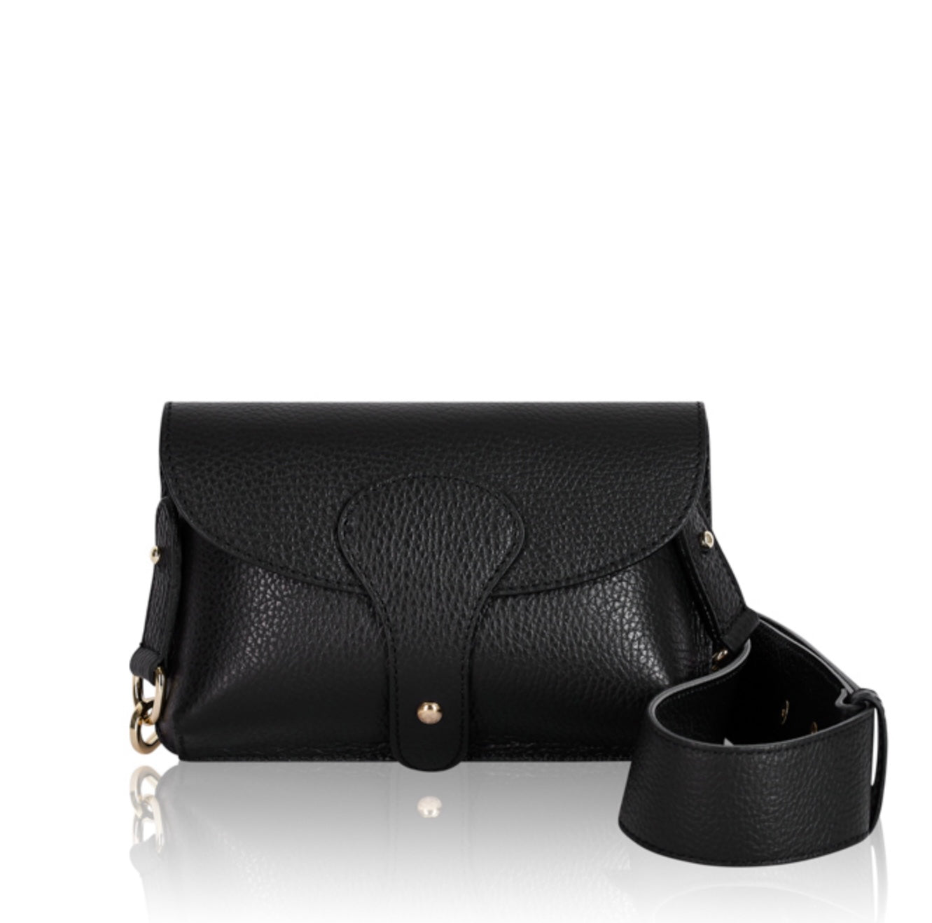 Agnes Mini Crossbody Leather Bag| Black