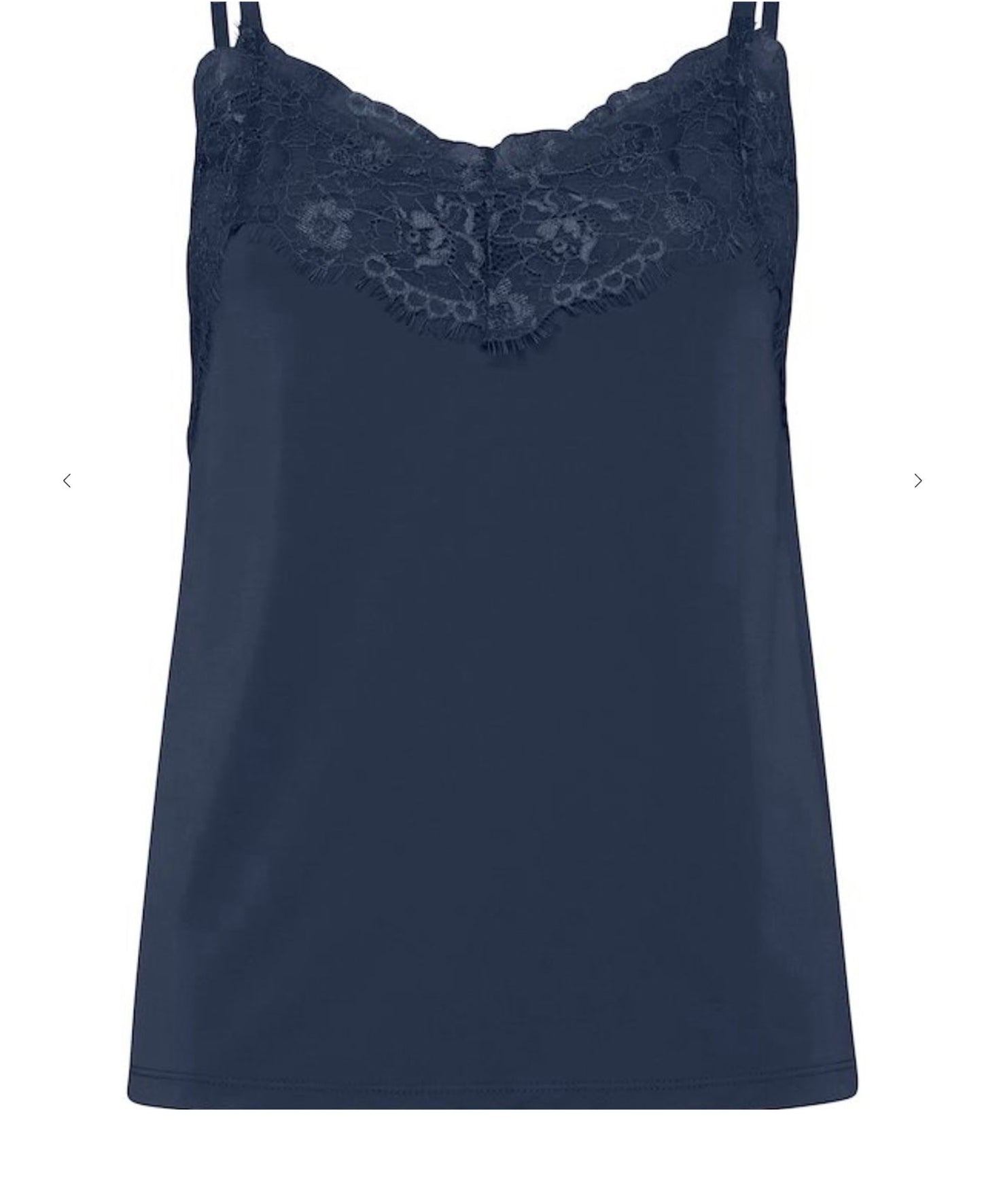 Lace Trimmed Camisole | Navy